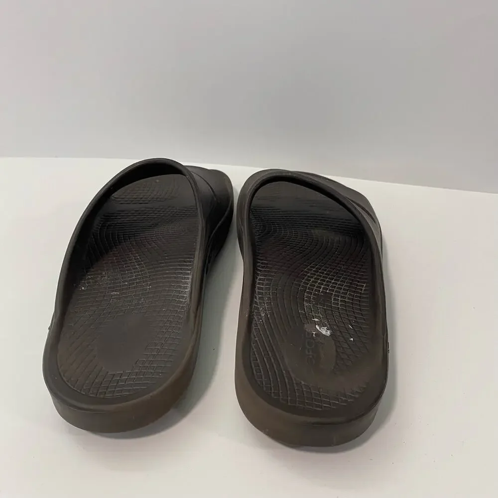 Oofos Men's Slides OOahh Sport‎ Comfort Brown Size 10 Cushioned Leisure